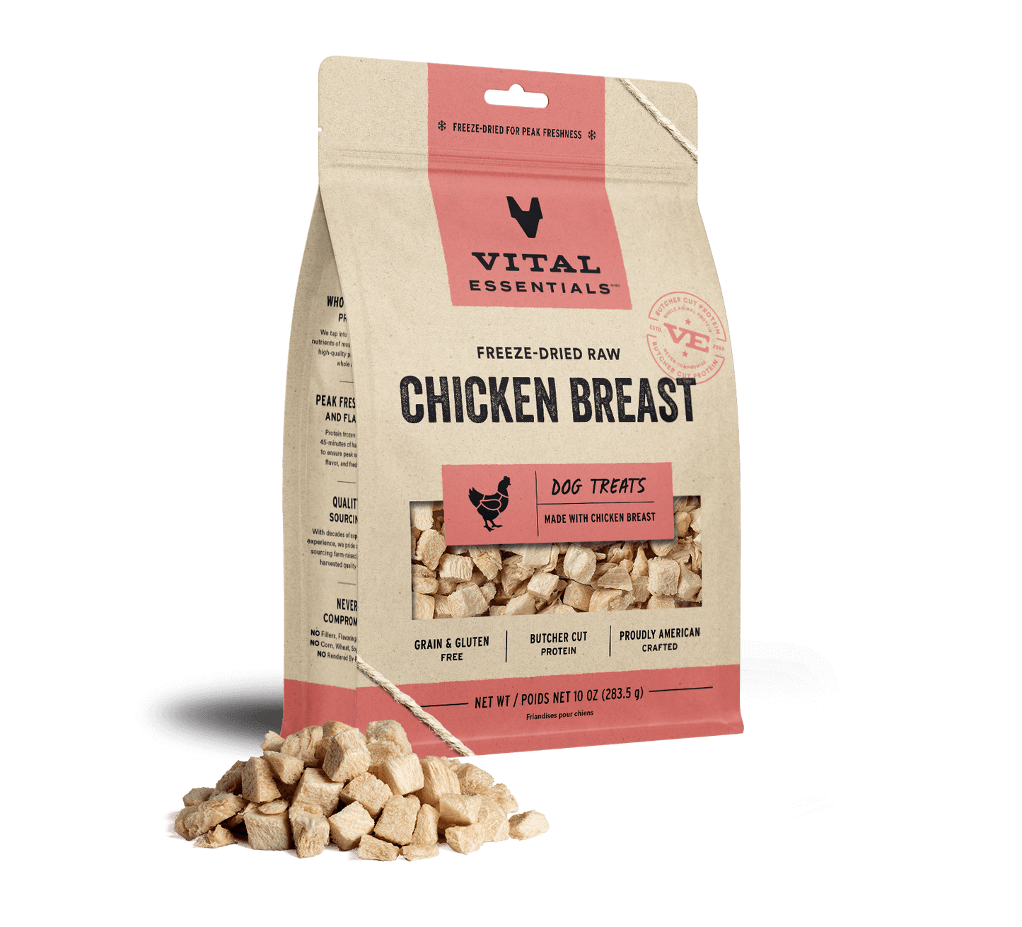 Vital Essentials Freeze Dried Chicken Breast Dog Treats 10oz