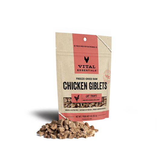 Vital Essentials Freeze-Dried Raw Chicken Giblet Cat Treat 1-oz