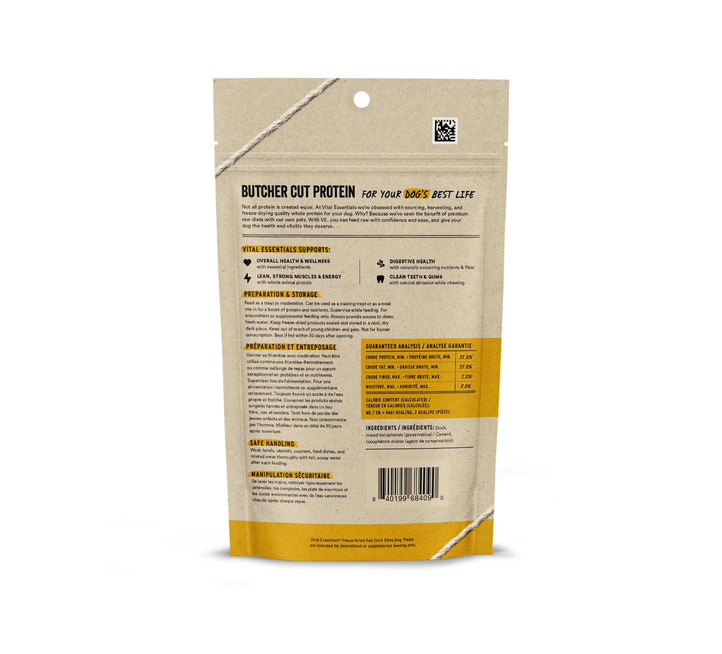 Vital Essentials Freeze-Dried Raw Duck Bites Dog Treats 2oz