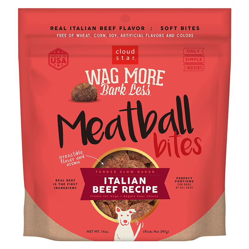 Cloud Star Wag More Bark Less Italian Beef Grain Free Meatballs 14oz