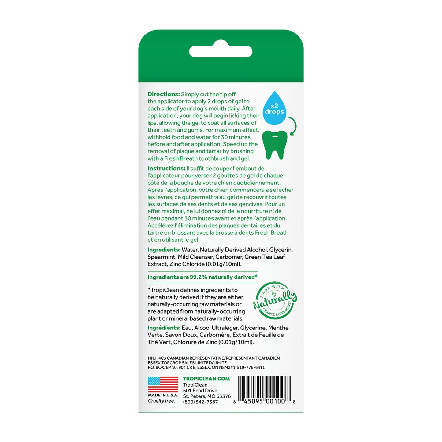 Tropiclean Fresh Breath Clean Teeth Gel For Dogs 2oz