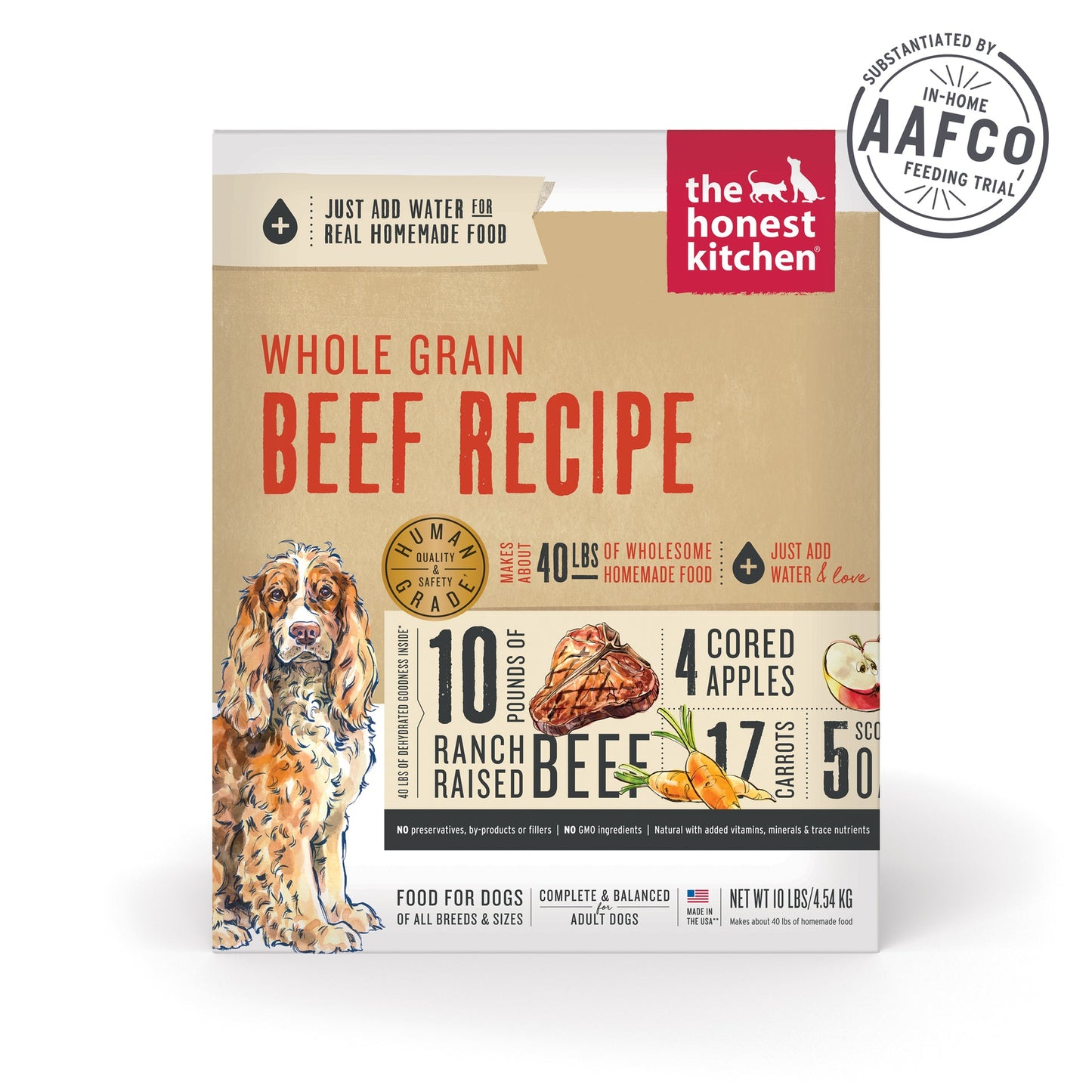 Honest Kitchen Dehydrated Whole Grain Beef Dog Food 10 lb