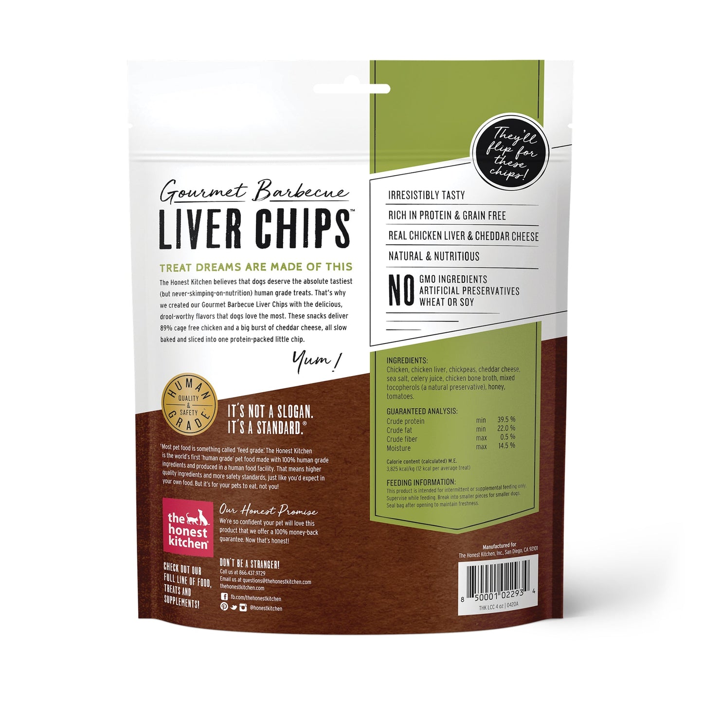 Honest Kitchen Chicken Liver & Cheddar Chips 4 oz