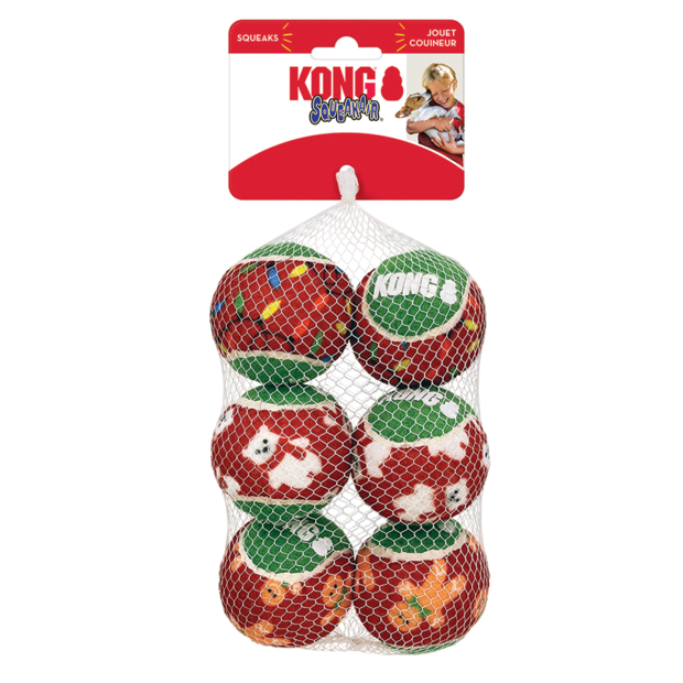 Kong Holiday Squeakair Balls - 6 Pack Small