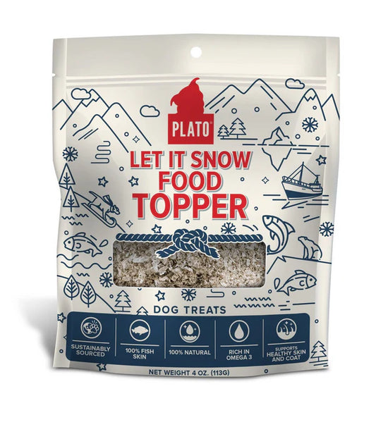 Plato Dog Hundur Crunch Let It Snow Topper 4oz