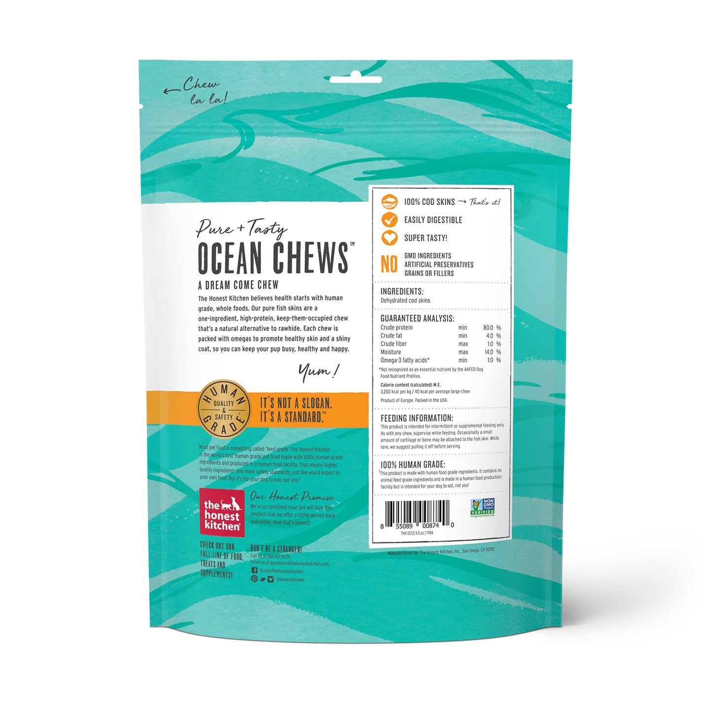 Honest Kitchen Ocean Chews Crispy Cod Skins