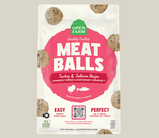 Open Farm Frozen Meatballs Harvest Turkey & Salmon