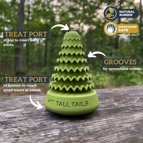 Tall Tails Holiday Rubber Evergreen Tree Reward Dog Toy