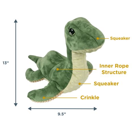 Tall Tails 13 In Nessie Rope Crinkle Squeaker Toy