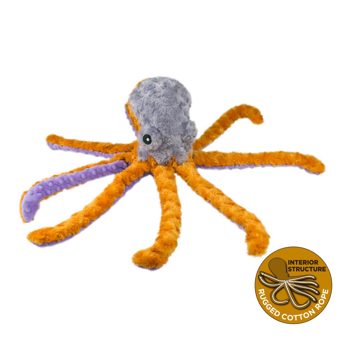 Tall Tails 14 In Octopus Rope Squeaker Crinkle Toy