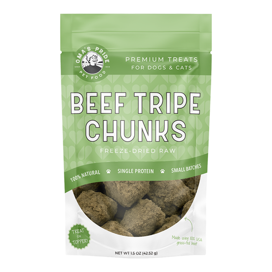 Oma's Pride Freeze-Dried Beef Tripe Chunks 1.5oz