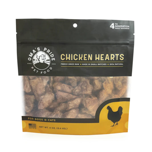 Oma's Pride Freeze-Dried Chicken Hearts 1.5oz
