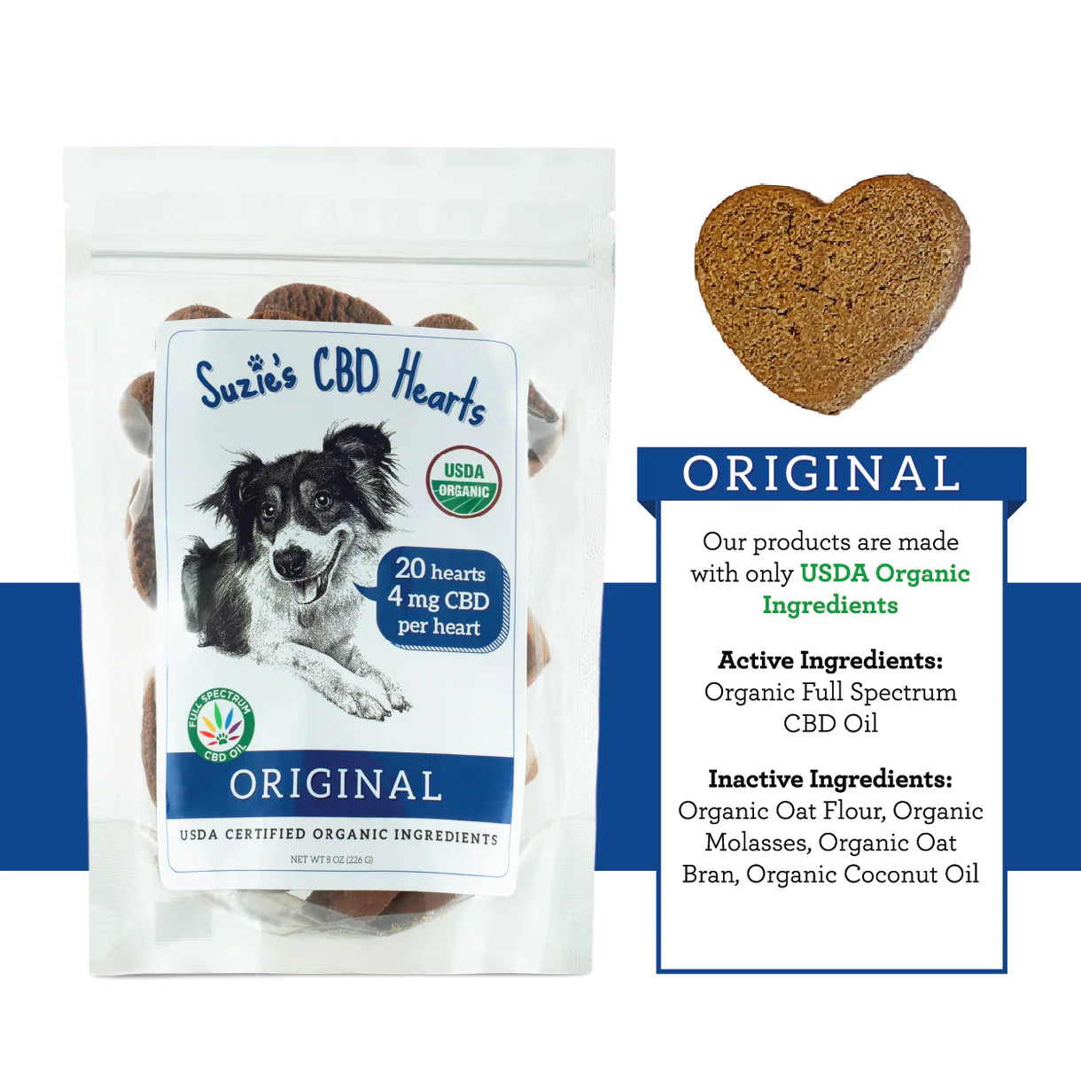 Suzie's CBD 4 mg CBD Dog Treat Hearts 2oz Sample