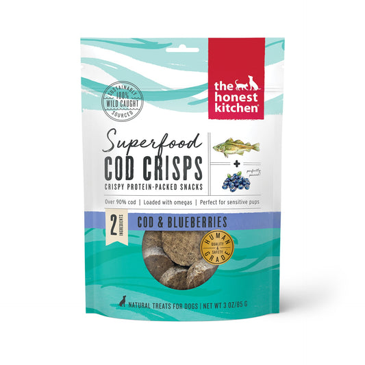 Honest Kitchen Superfood Cod & Blueberry Crisps 3 oz