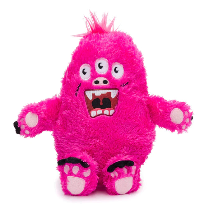 FabDog Large Pink Fluffy Monster Dog Toy