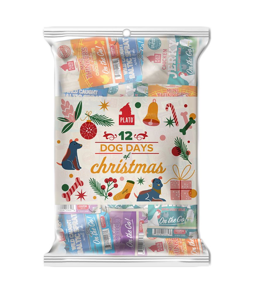 Plato Dog Treats 12 Days of Christmas Variety Pack 16ct