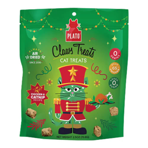 Plato Holiday Paws & Claws Cat Treat 2 Pack