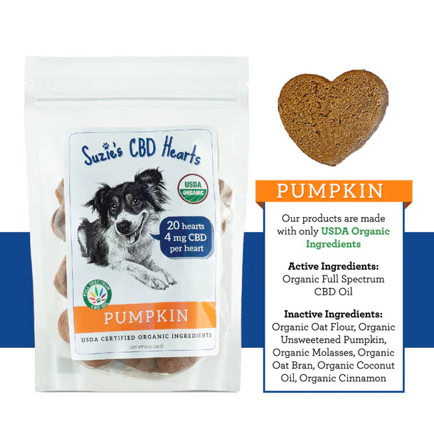 Suzie's CBD 4 mg CBD Dog Treat Hearts 2oz Sample