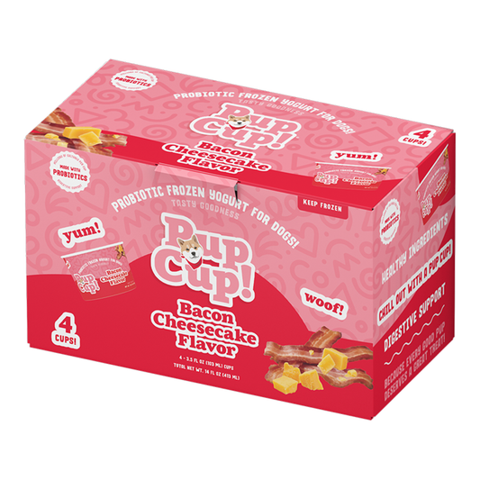PupCup! Dog Frozen Yogurt Bacon Cheesecake 3.oz 4 Pack