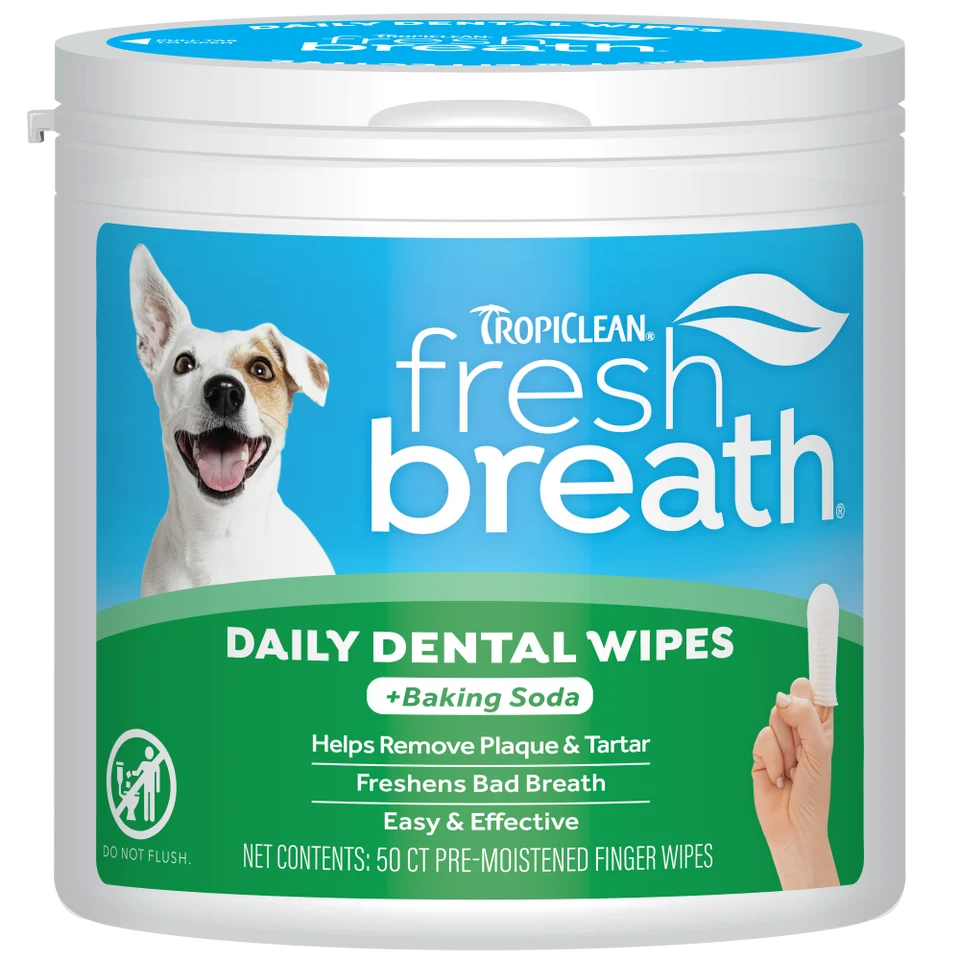 Tropiclean Fresh Breath Daily Dental Wipes 50ct