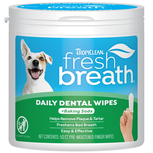 Tropiclean Fresh Breath Daily Dental Wipes 50ct