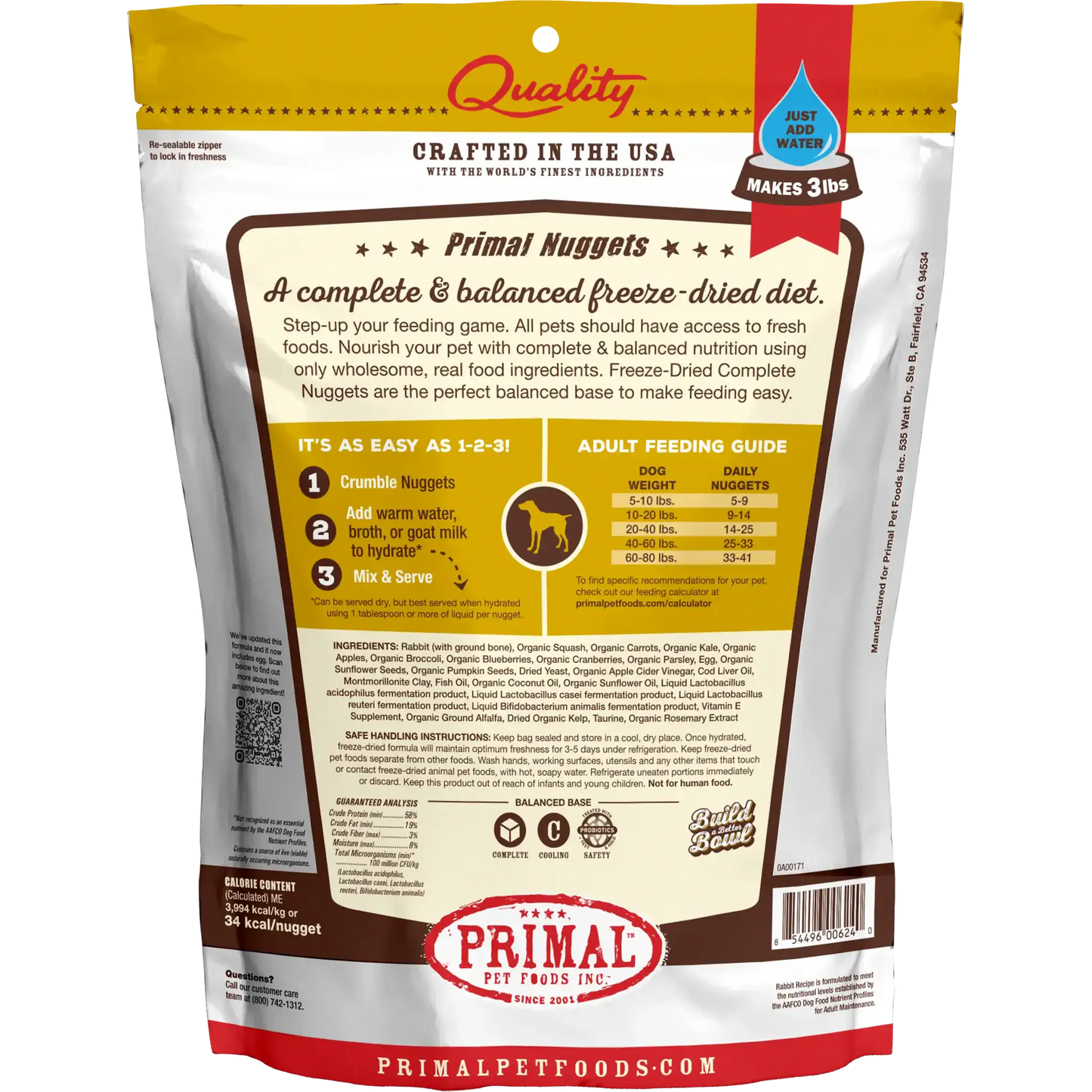 Primal Freeze Dried Raw Dog Food Rabbit Recipe