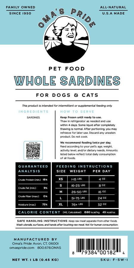 Oma's Pride Whole Sardines 1lb