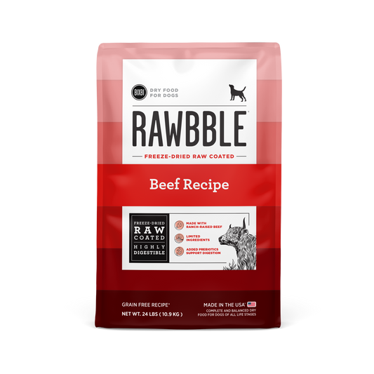 Bixbi Rawbble Raw Coated Kibble Beef Recipe 4lb