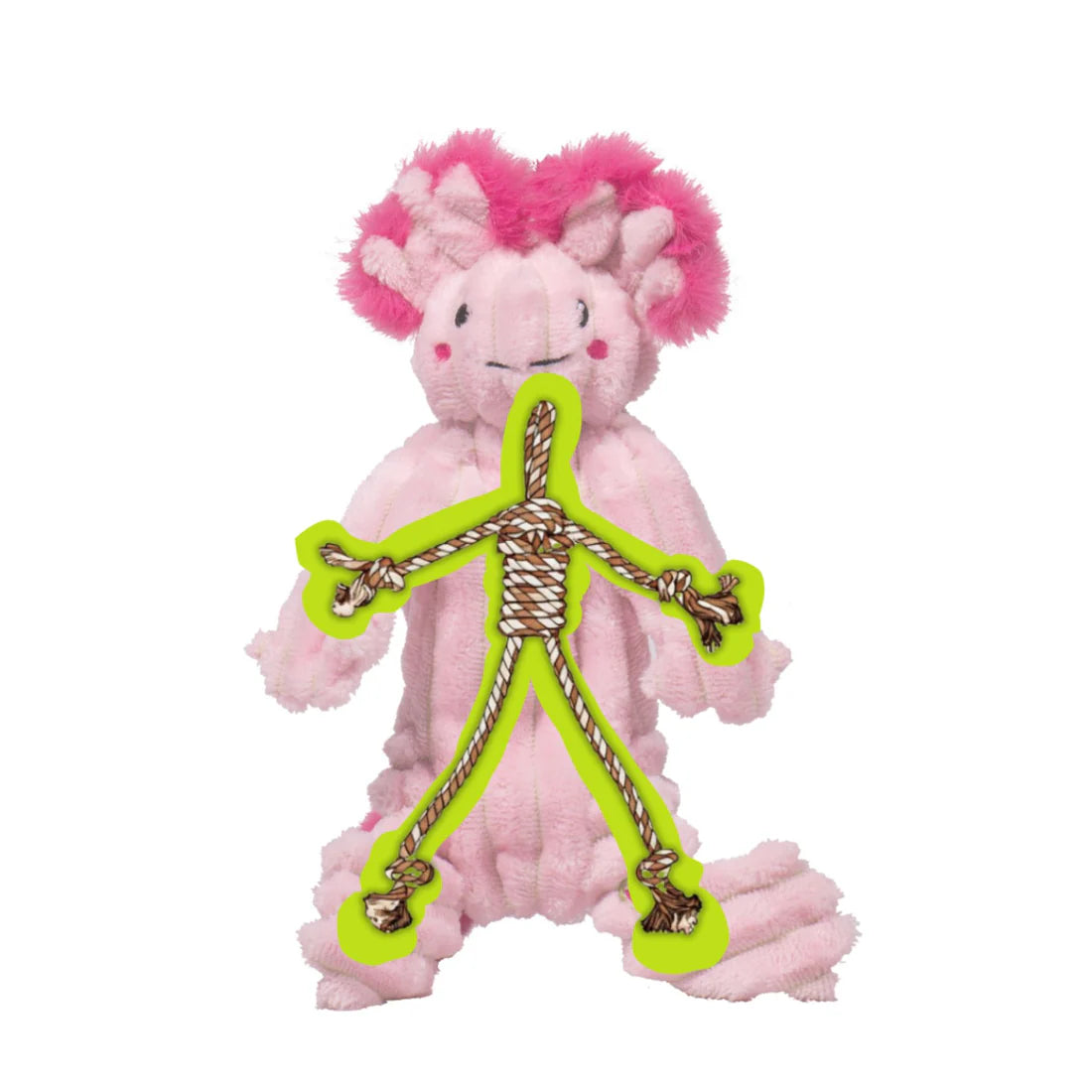 HuggleHounds X-Brace Axolotl Dog Toy