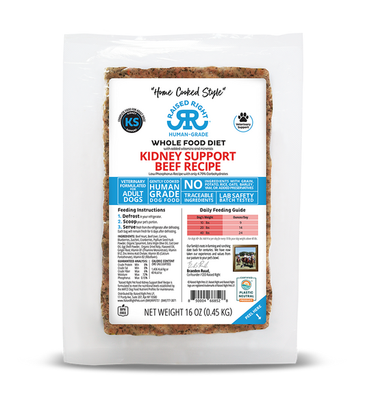 Raised Right Frozen Kidney Support Beef 16oz