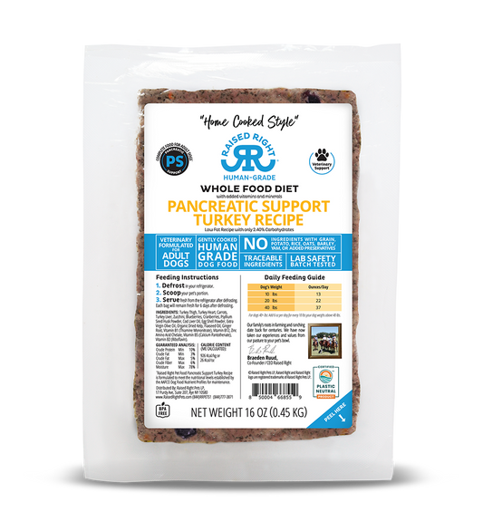Raised Right Frozen Pancreatic Support Turkey 16oz