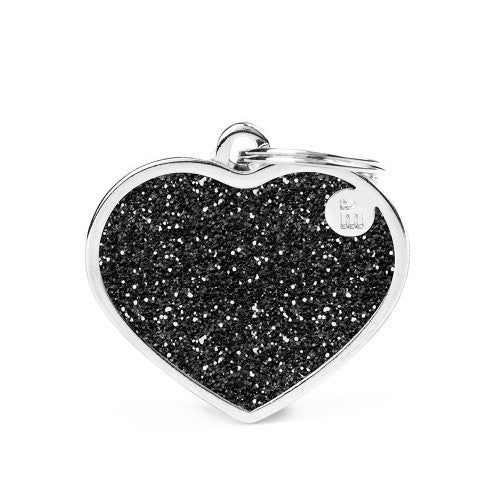 MyFamily Glitter Heart ID Tag