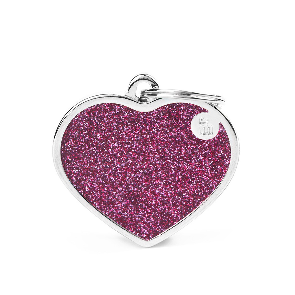 MyFamily Glitter Heart ID Tag