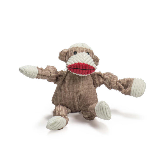 HuggleHounds Dog Knottie Stuey Sock Monkey 9"