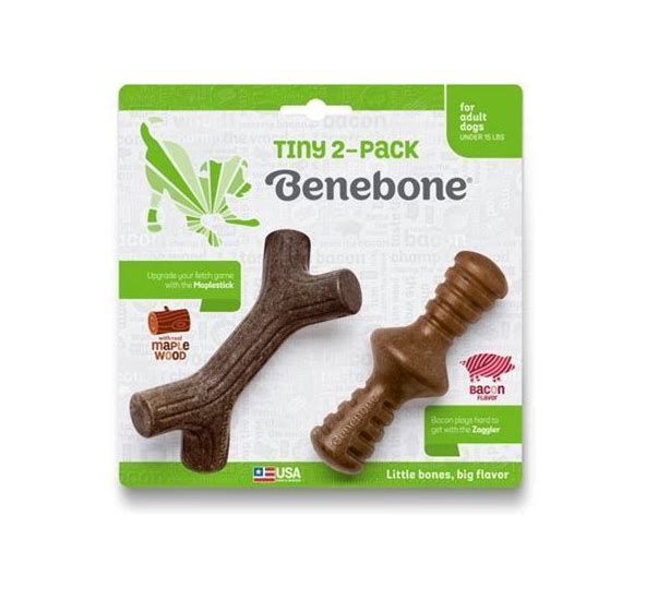 Benebone Tiny 2-Pack Bacon Flavor Chew Toy