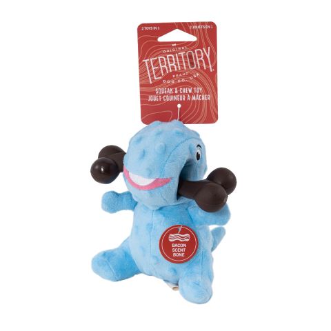 Territory Blue Dino 2-in-1 Chew Bone Dog Toy