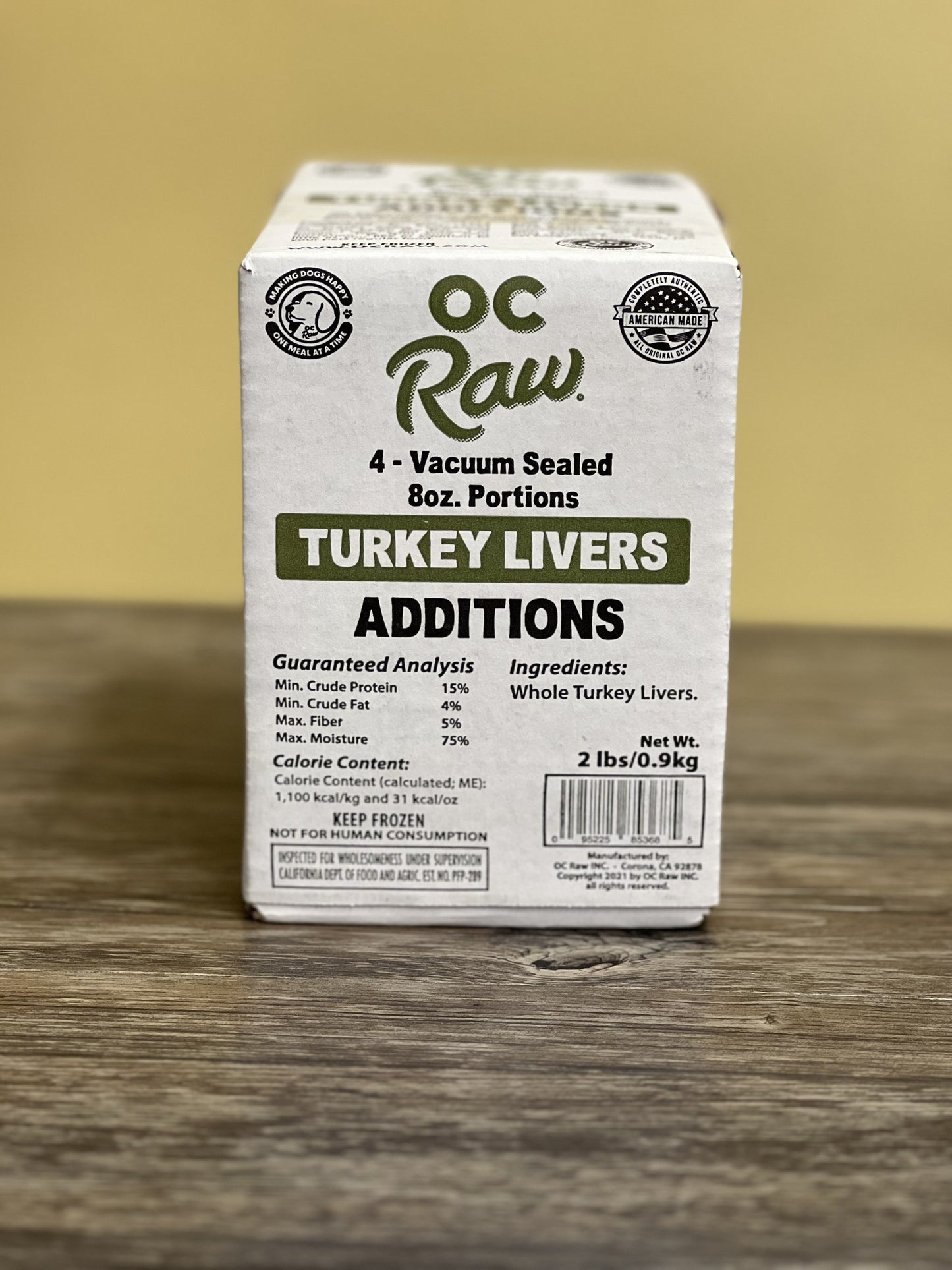 OC Raw Additions Frozen Raw Whole Turkey Livers 2lb