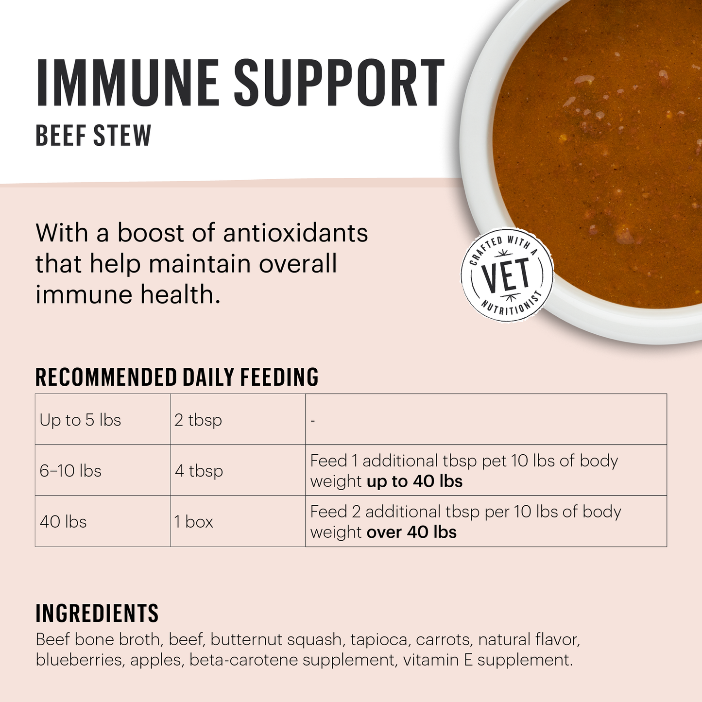 Honest Kitchen Pour Overs Immune Health Beef Stew 5.5 oz