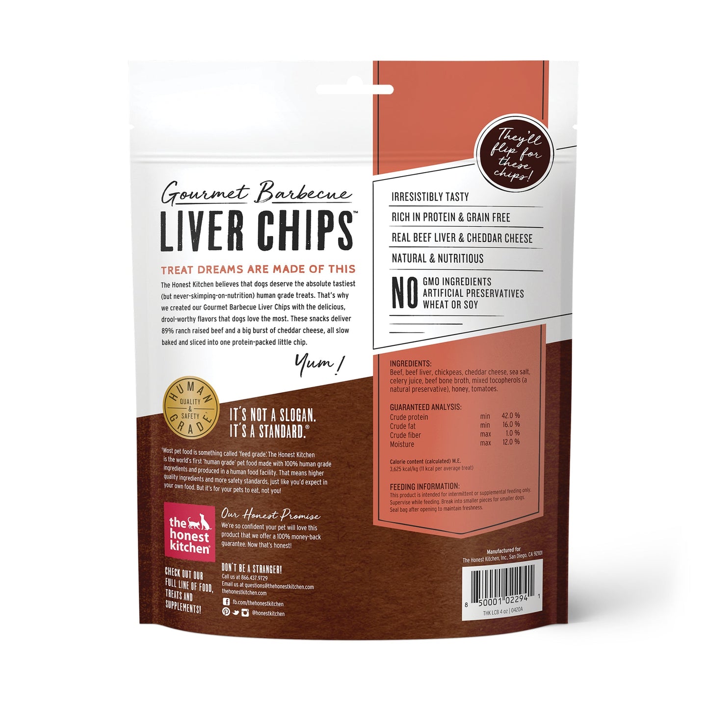 Honest Kitchen Beef Liver & Cheddar Chips 4 oz