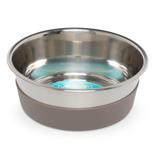 Messy Mutts Stainless Steel Dog Bowl with Non-Slip Removeble Silicone Base