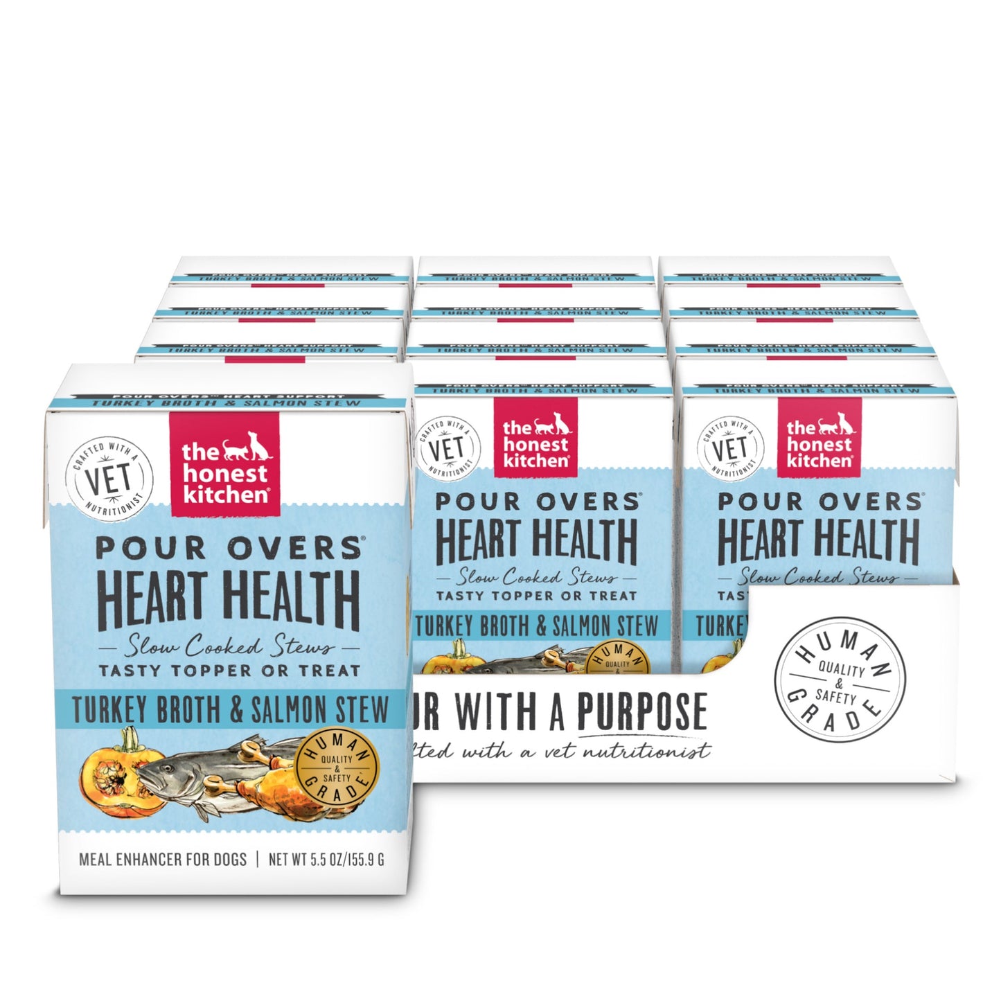 Honest Kitchen Bone Broth Heart Health Turkey & Salmon Pour Over 5.5 oz