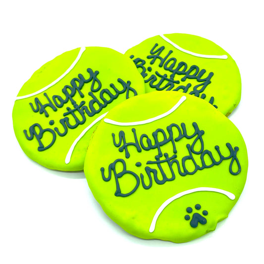 Birthday Tennis Ball Crunchy Oat Cookie